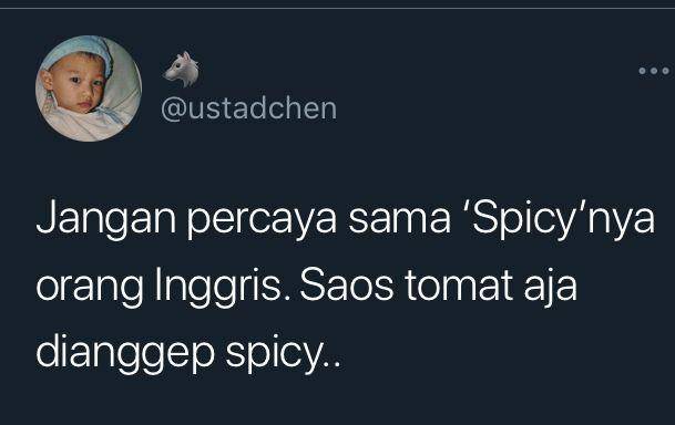 cuitan bule gak suka pedas (twitter.com/ustadchen)