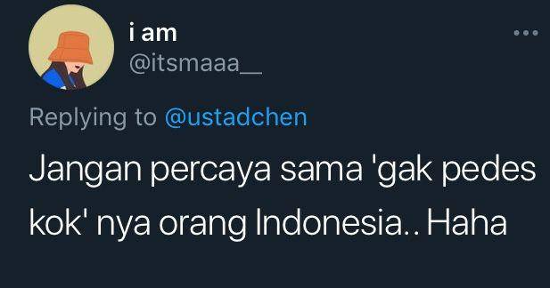 cuitan bule gak suka pedas (twitter.com/itsmaaa__)