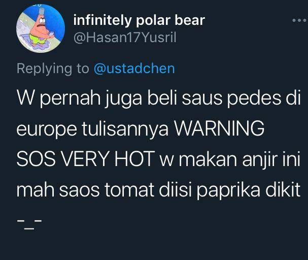 cuitan bule gak suka pedas (twitter.com/Hasan17Yusril)