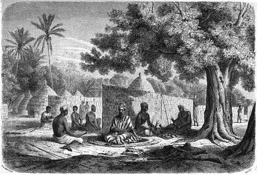 ilustrasi ketua Wolof dan rakyatnya (worldhistory.org)