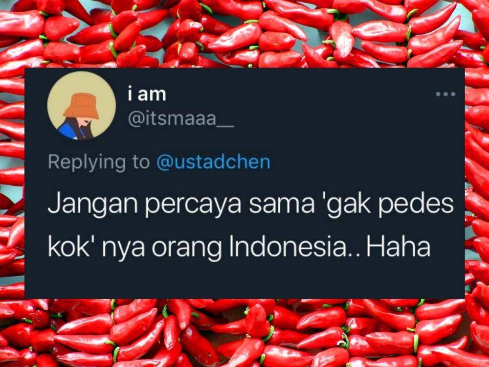 cuitan tentang bule gak suka pedas (twitter.com/itsmaaa__ | pexels.com/ciboulette)