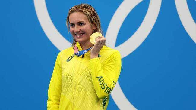 potret Ariarne Titmus atlet Australia memenangkan medali emas (news.com.au)