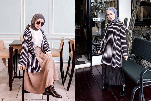 12 Inspirasi OOTD Motif Stripe ala Selebgram Miara, Catchy Abis!