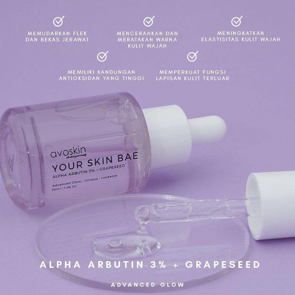 Foto produk AVOSKIN Your Skin Bae Alpha Arbutin 3% + Grapeseed (instagram.com/avoskinbeauty)
