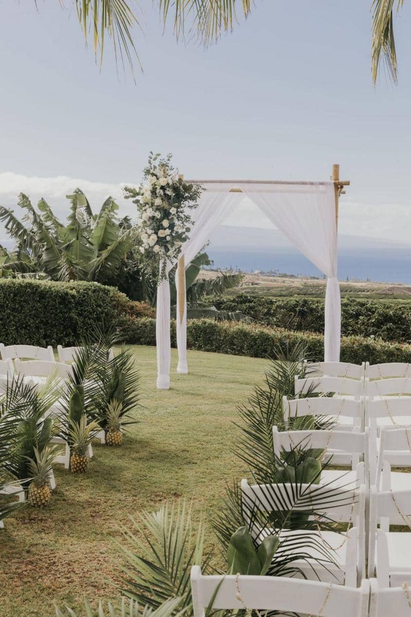 Tanaman buat dekorasi aisle pernikahan (youralohawedding.com)