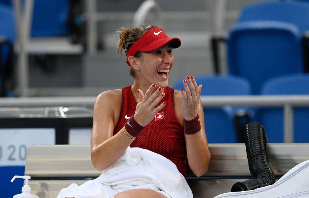 Ekspresi Belinda Bencic usai menangi final tunggal putri (twitter.com/ITFTennis)