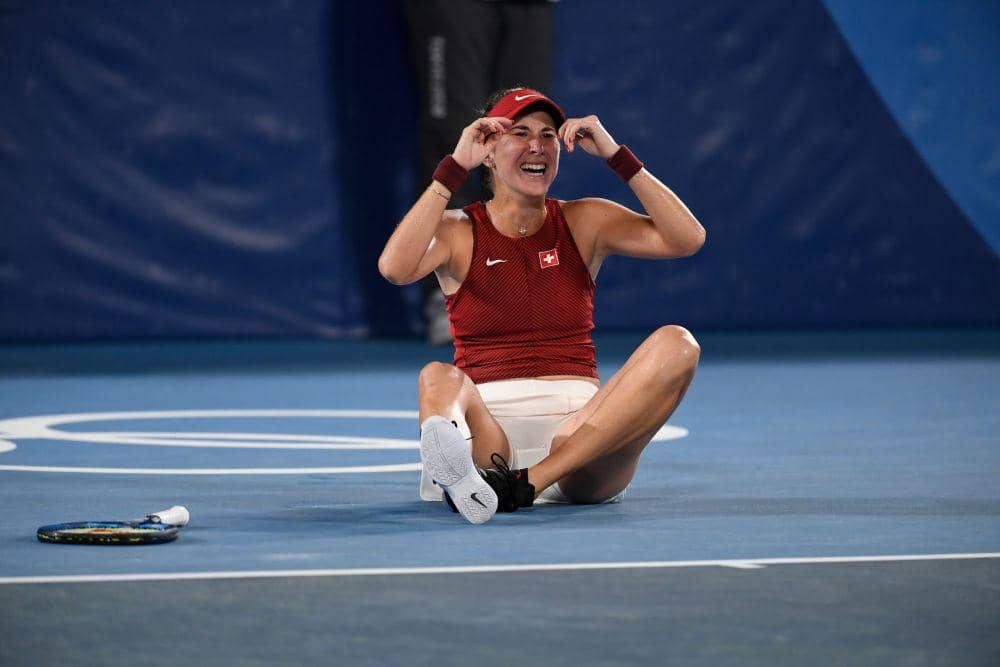 Ekspresi Belinda Bencic usai menangi final tunggal putri (twitter.com/rolandgarros)