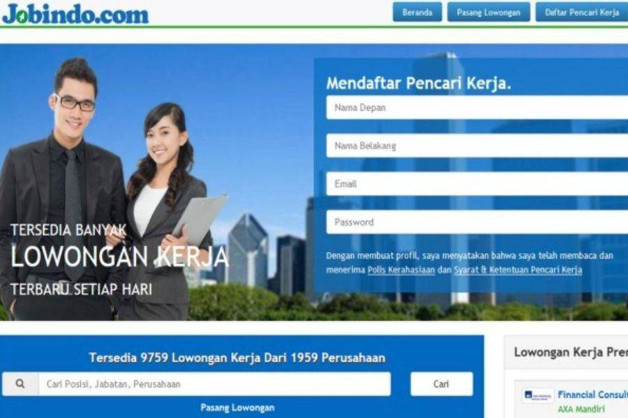 cuplikan laman Jobindo (maxmanroe.com/Majid)