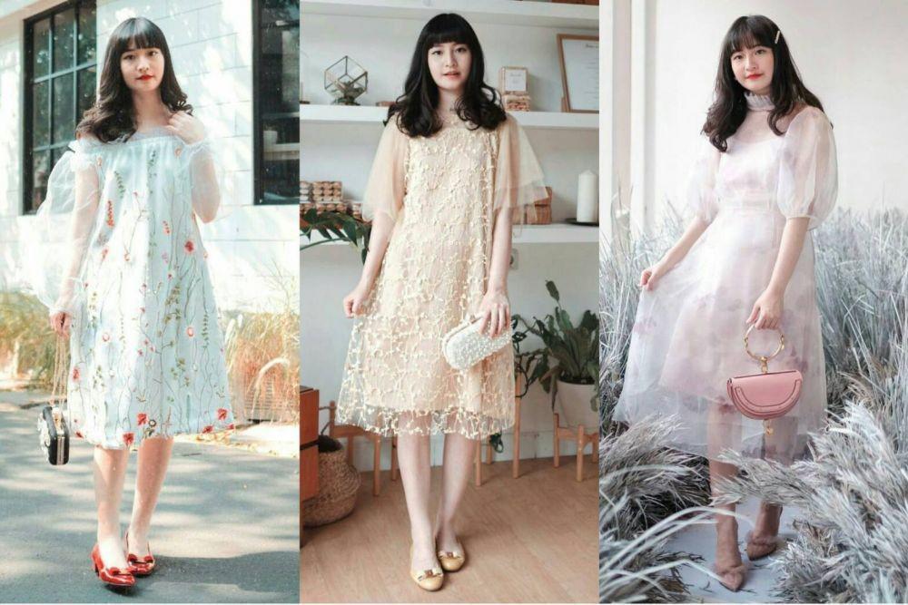 9 Busana Kondangan ala Vanessa Andrea dengan Midi Dress