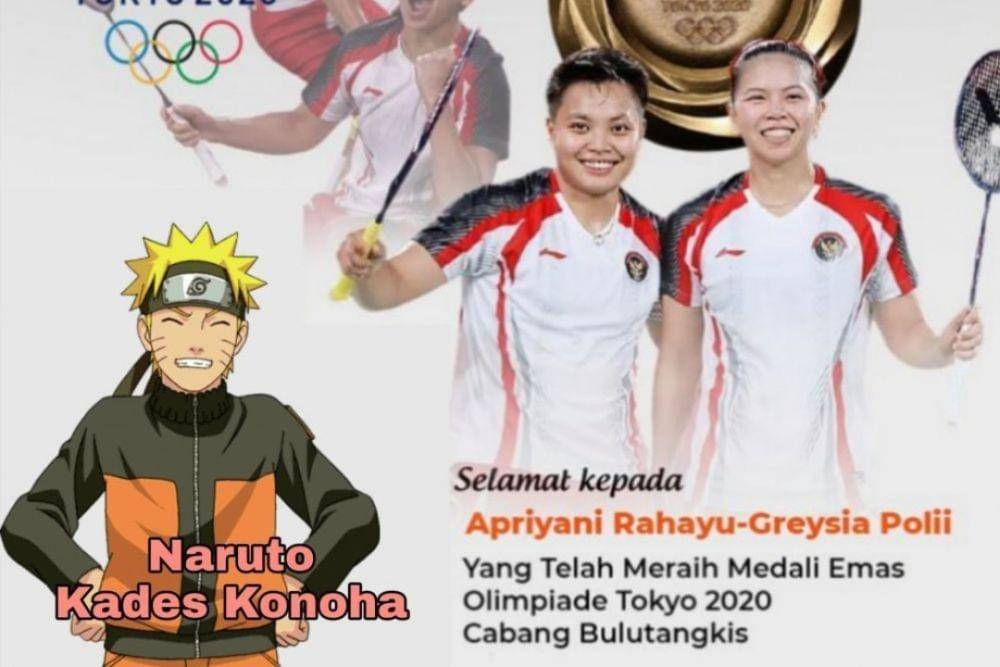 Poster ucapan selamat untuk Greysia dan Apriyani (witter.com/fajar17)