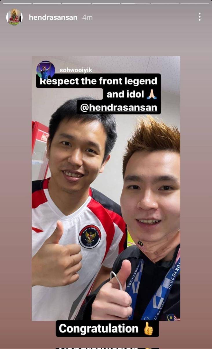 Persahabatan pemain bulu tangkis (instagram.com/hendrasansan)