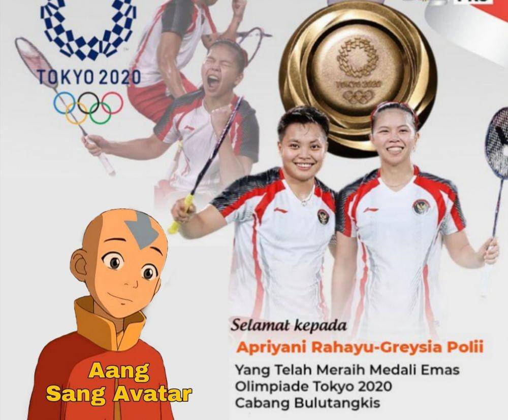 Poster ucapan selamat untuk Greysia dan Apriyani (witter.com/fajar17)