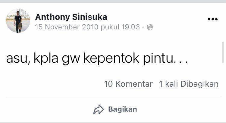 Status FB lawas Anthony Ginting (Facebook.com/anthony.sinisuka)