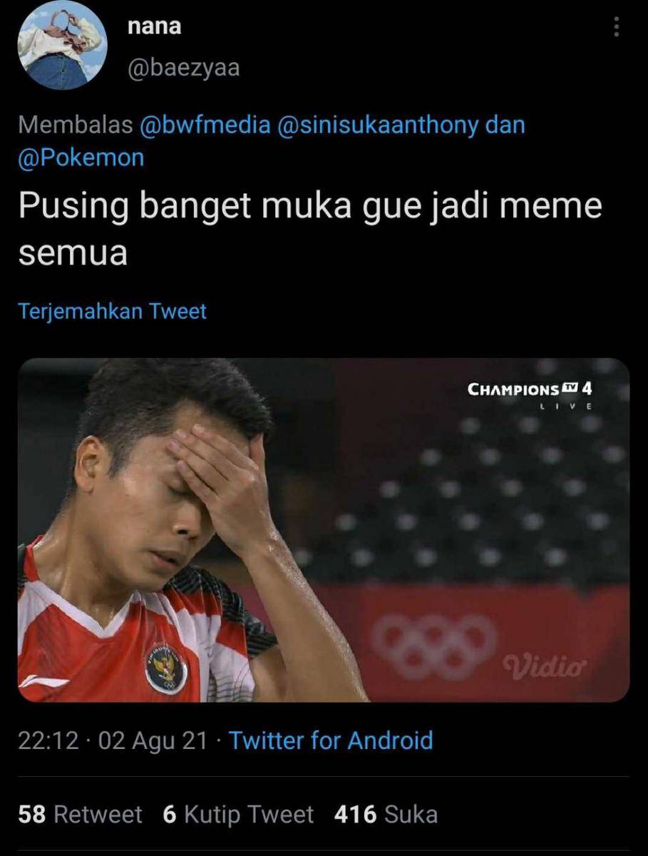 potret kocak Antoni Ginting (twitter.com/baezyaa)
