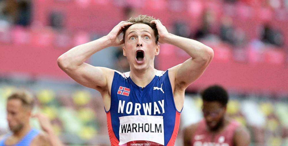 Karsten Warholm pecahkan rekor dunia di cabang olahraga atletik nomor lari gawang Olimpiade Tokyo 2020. (france24.com).