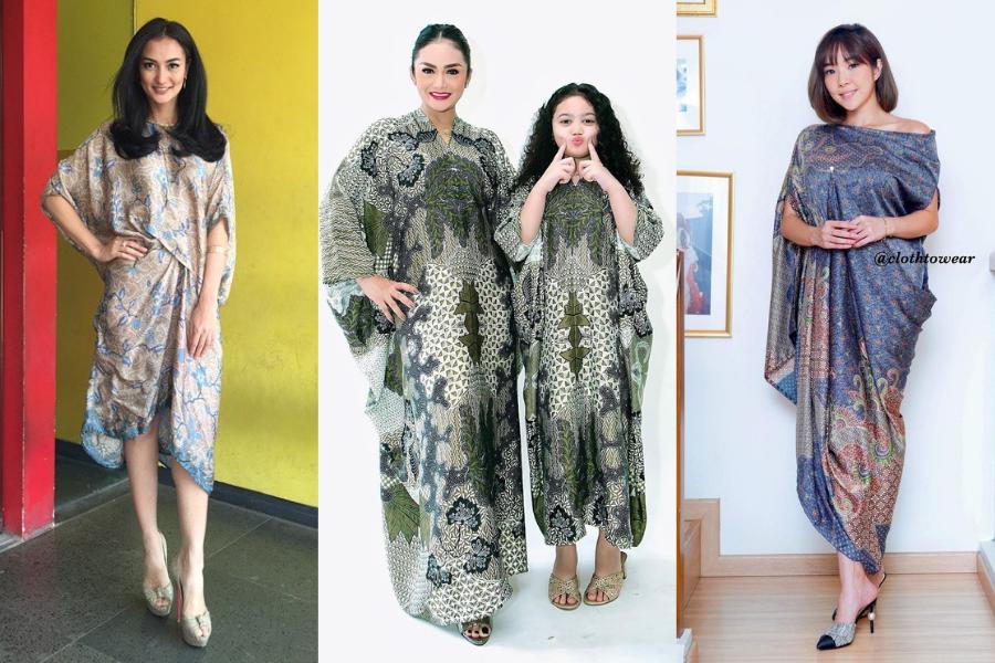 9 Inspirasi Kaftan Batik ala Seleb, Cocok Dipakai Kondangan!