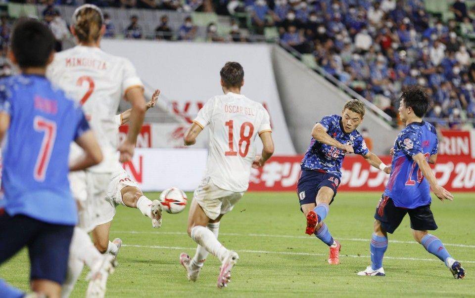 Jepang vs Spanyol di Olimpiade Tokyo 2020. (kyodonews.net).