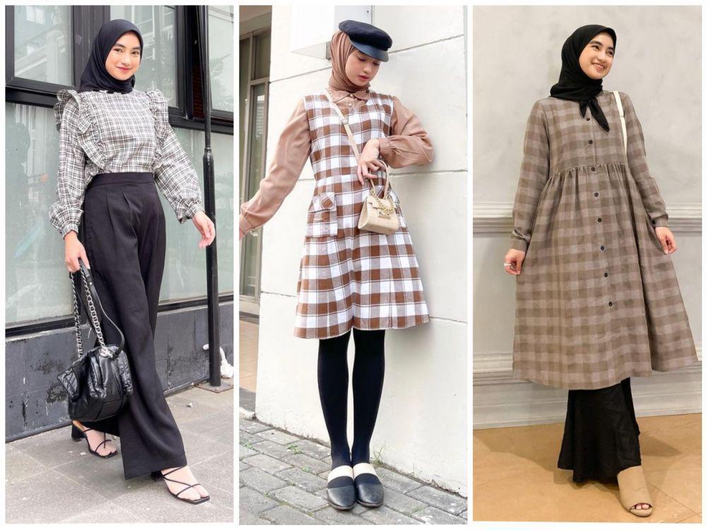 10 Ide Gaya dengan Plaid Outfit ala Olivia Finda, Classy!