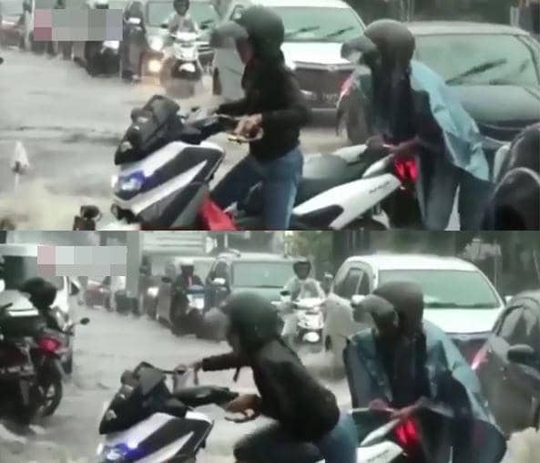 nasib apes naik motor gede (instagram.com/makassar_iinfo)