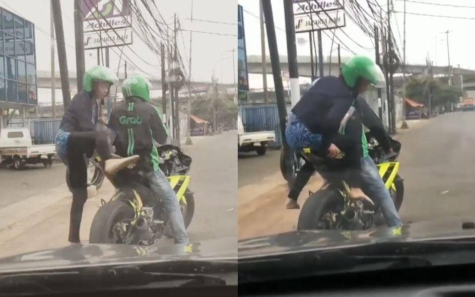 nasib apes naik motor gede (instagram.com/grab24jam)