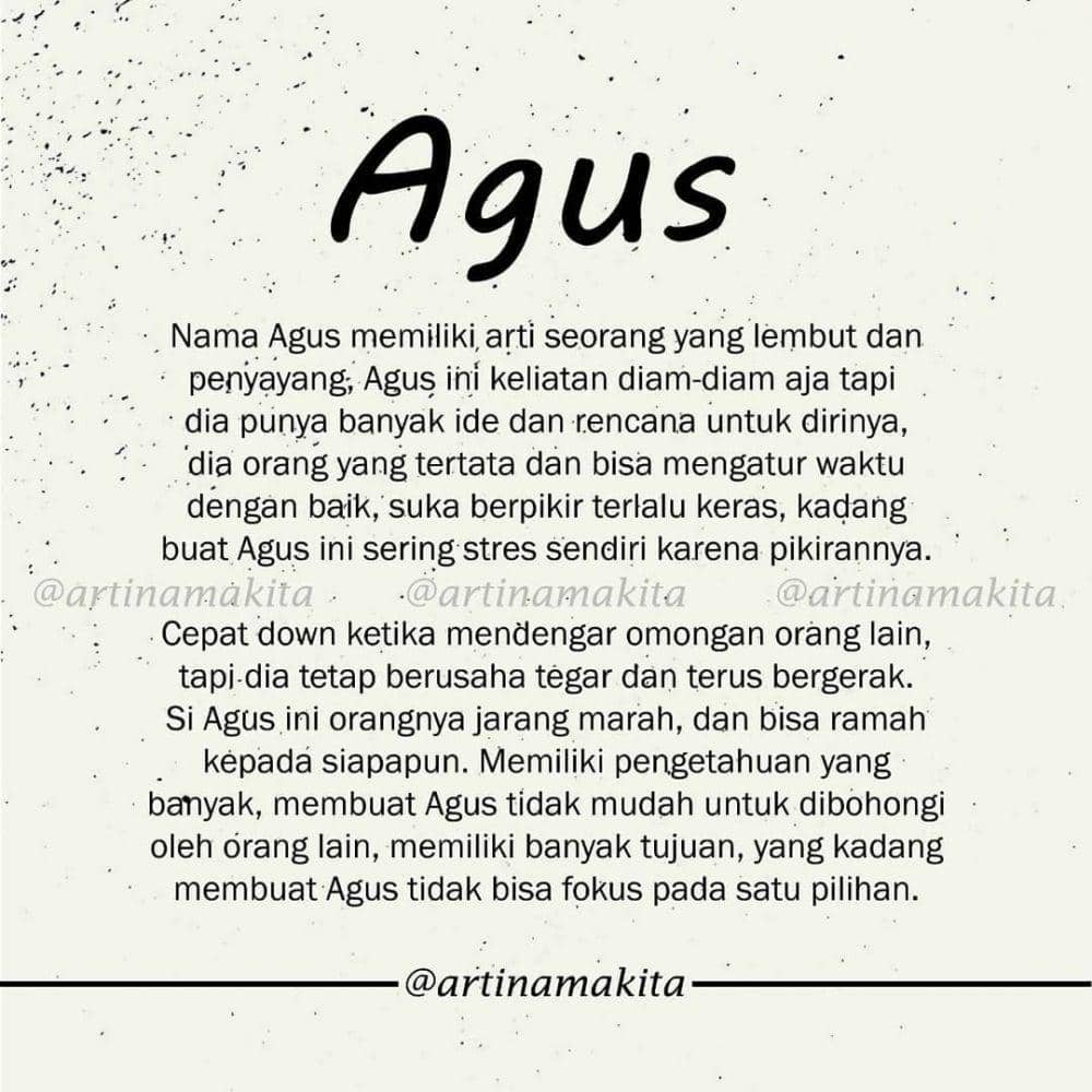 pemilik nama Agus (instagram.com/artinamakita)