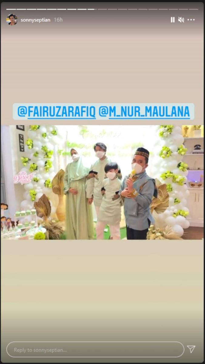 Tasyakuran 4 bulanan kehamilan Fairuz Arafiq (Instagram.com/sonnyseptian/)