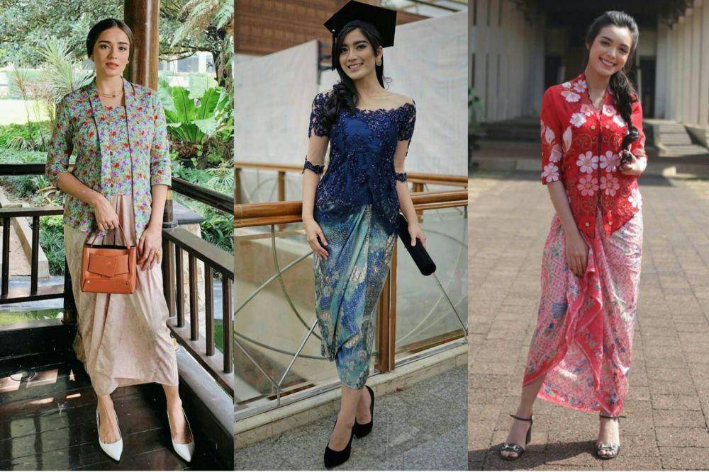 Kebaya dengan rok lilit (instagram.com/yaswildblood/  |instagram.com/harlyvalen/  | instagram.com/claudiaudie/)