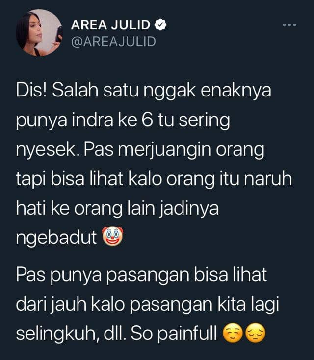 tweet orang indra keenam (twitter.com/AREAJULID)