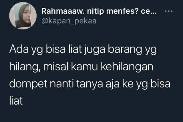 tweet orang indra keenam (twitter.com/kapan_pekaa)