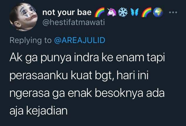 tweet orang indra keenam (twitter.com/hestifatmawati)