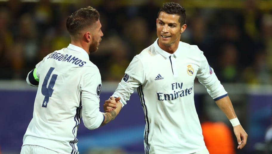 Cristiano Ronaldo dan Sergio Ramos. (90min.com)