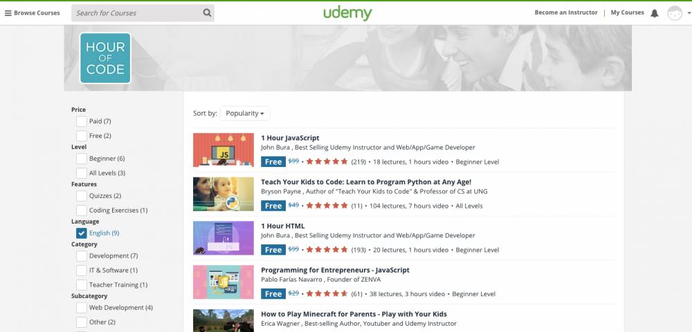 tampilan website udemy (Classcentral.com)