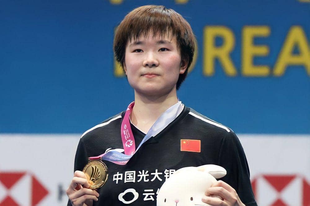 potret He Bing Jiao ketika menjuarai Korea Open 2019 (bwfbadminton.com)