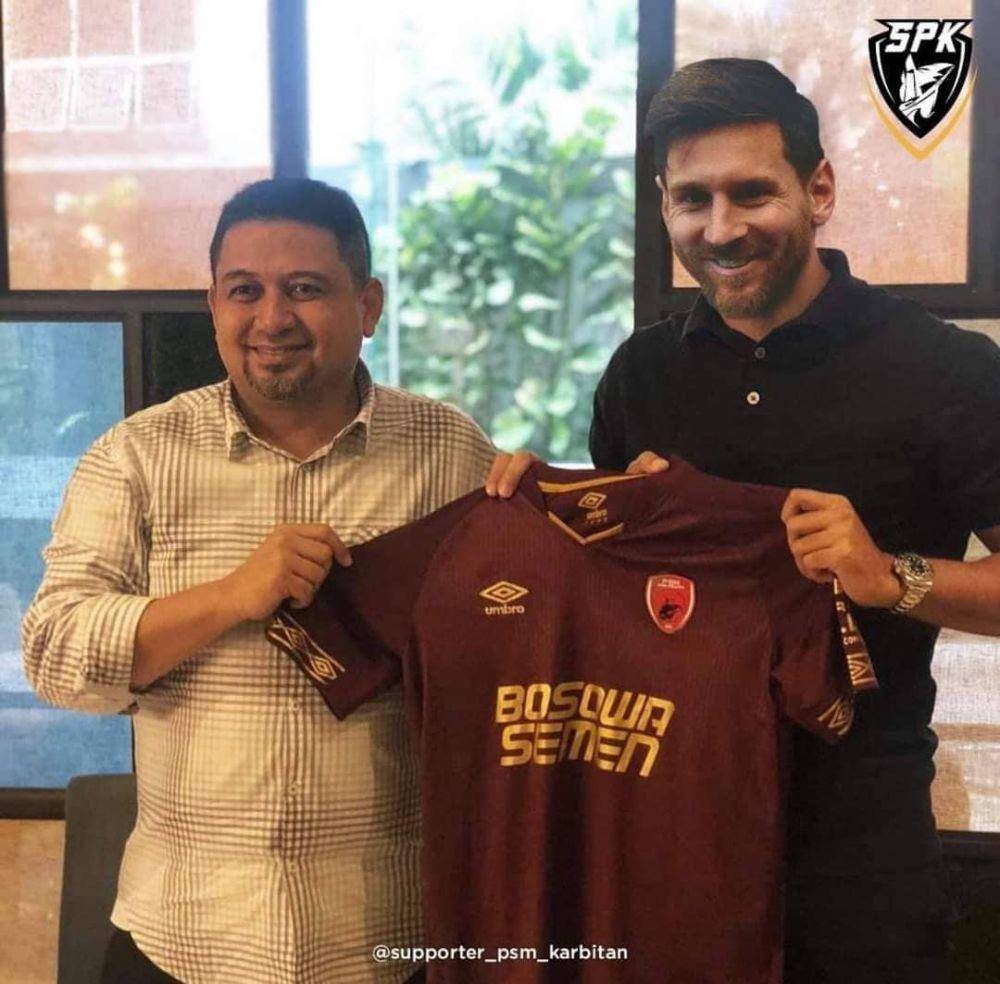 foto editan Lionel Messi pindah ke Indonesia (instagram.com/suporter_psm_karbitan)