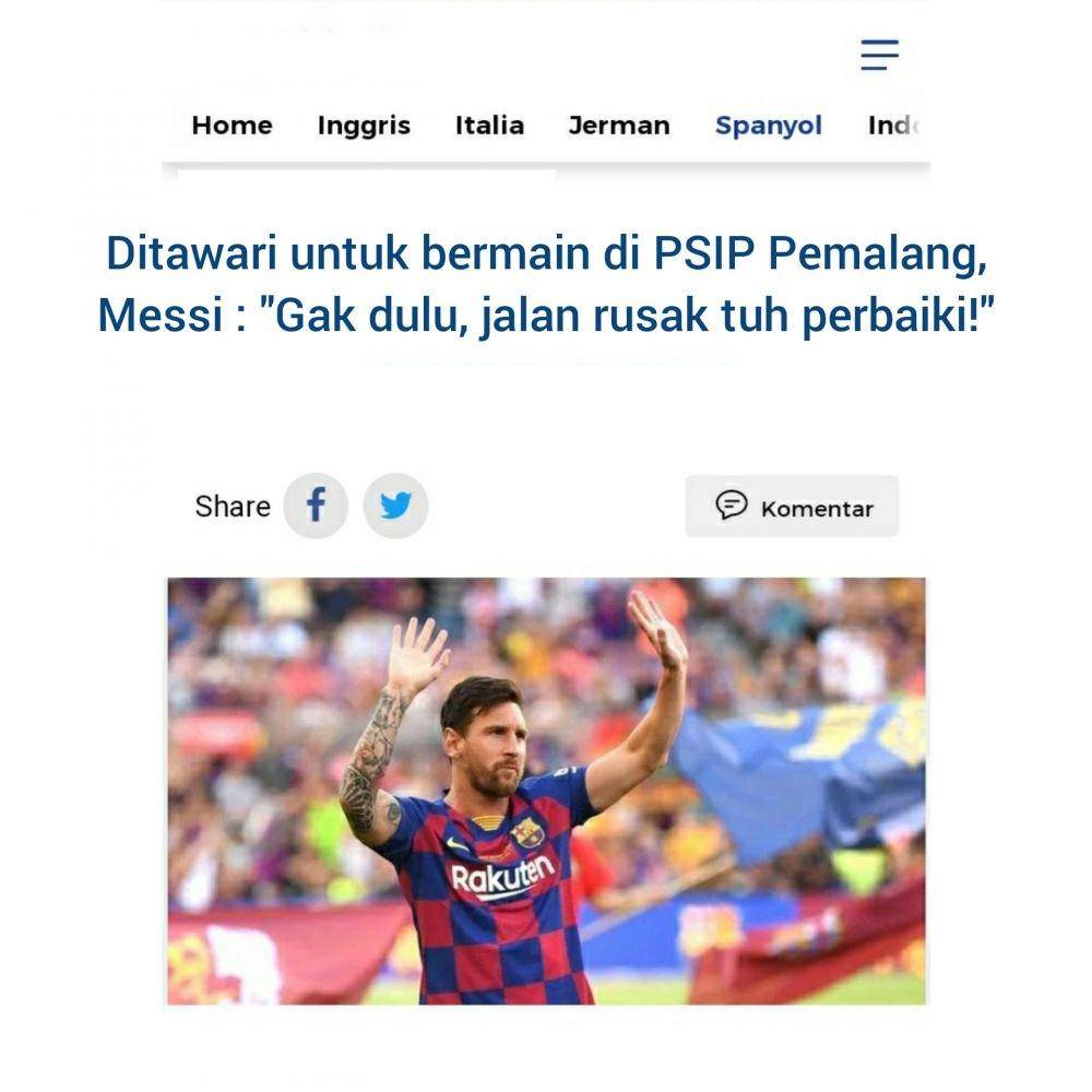 foto editan Lionel Messi pindah ke Indonesia (twitter.com/didiistiawan_)