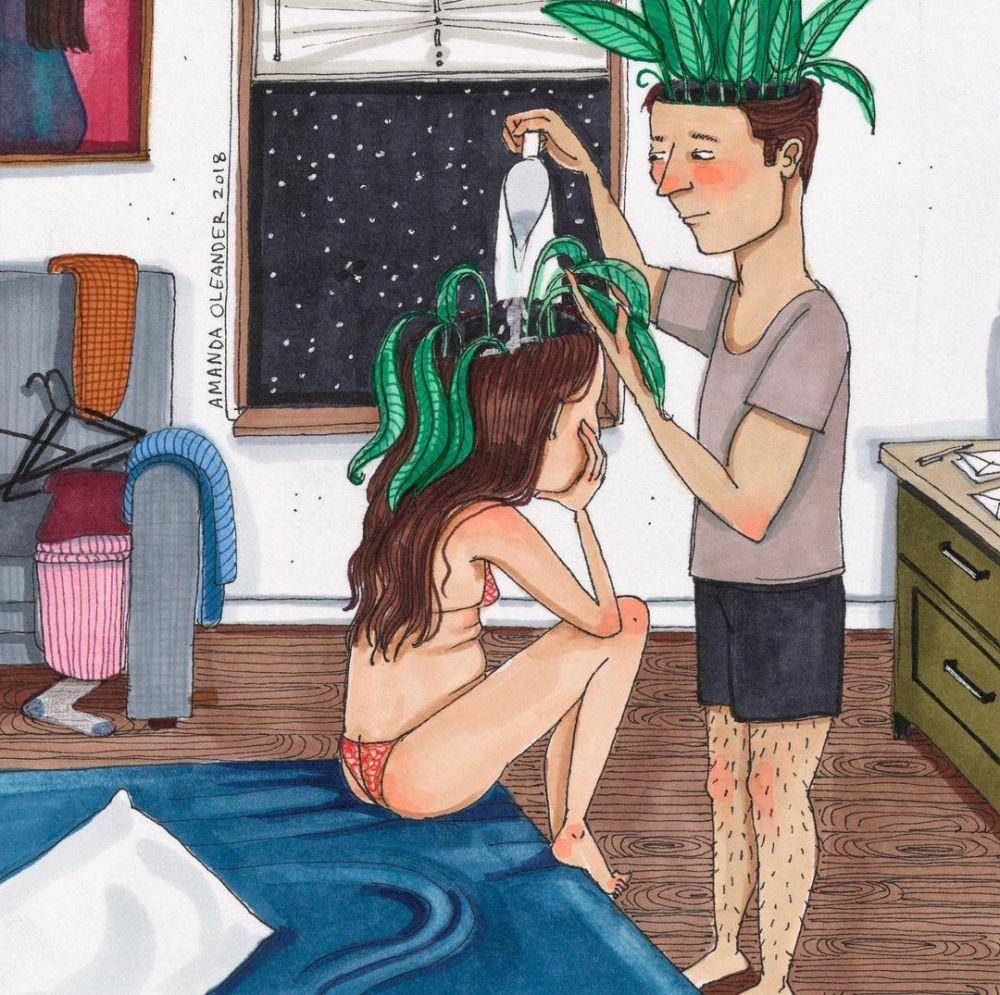 ilustrasi suka duka pasutri yang baru pindahan rumah (instagram.com/amandaoleander)