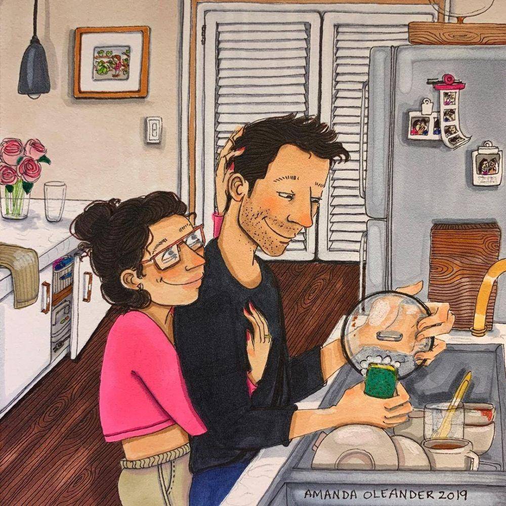 ilustrasi suka duka pasutri yang baru pindahan rumah (instagram.com/amandaoleander)
