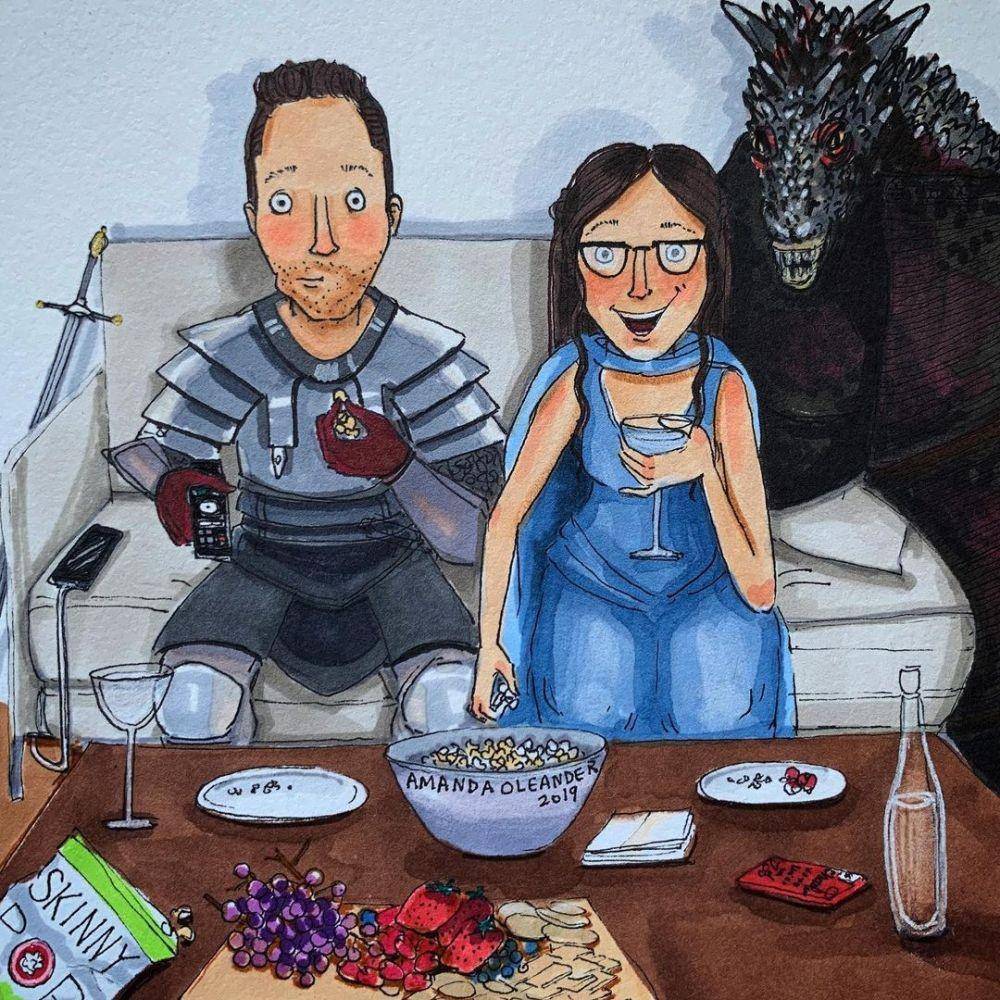 ilustrasi suka duka pasutri yang baru pindahan rumah (instagram.com/amandaoleander)