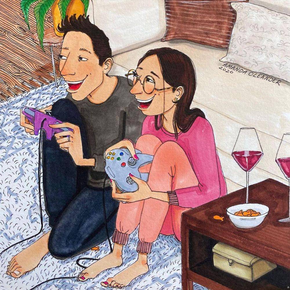 ilustrasi suka duka pasutri yang baru pindahan rumah (instagram.com/amandaoleander)