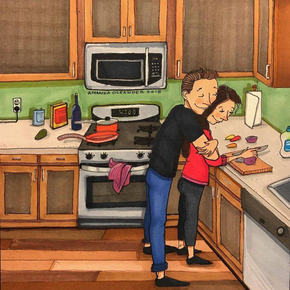 ilustrasi suka duka pasutri yang baru pindahan rumah (instagram.com/amandaoleander)