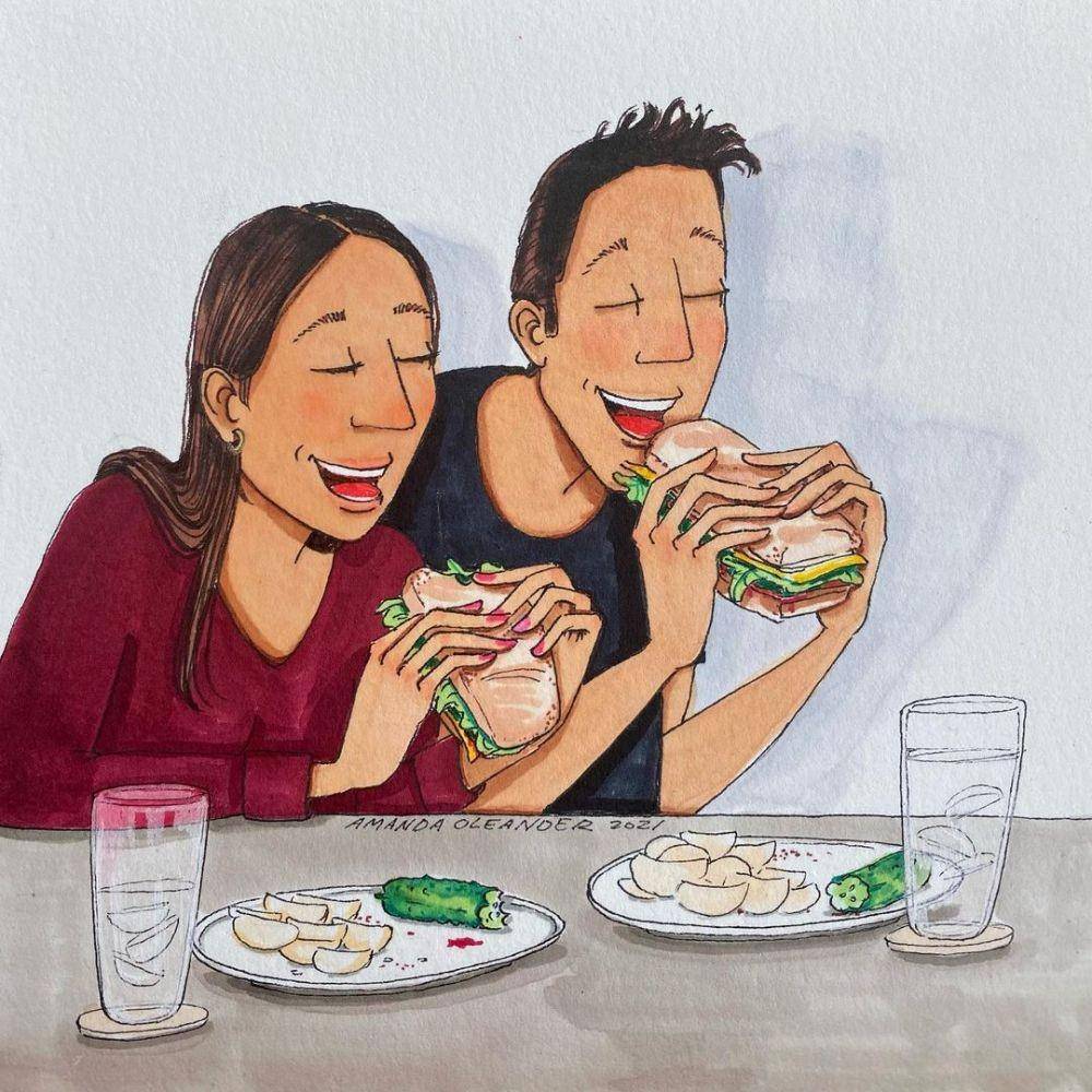 ilustrasi suka duka pasutri yang baru pindahan rumah (instagram.com/amandaoleander)