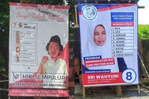 spanduk dikira nyaleg (twitter.com/nocontextwarung | instagram.com/infocegatansukoharjo)