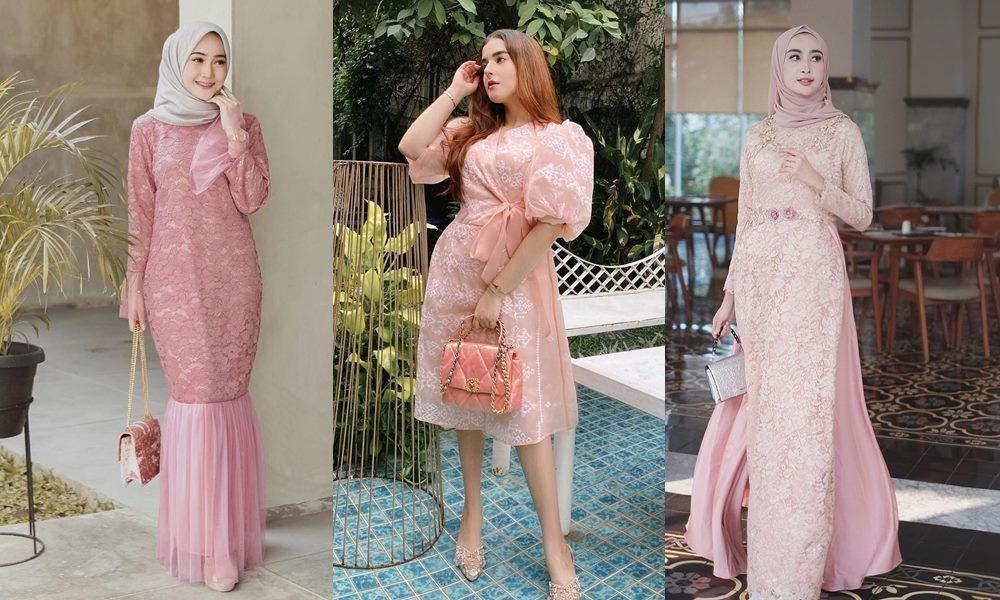 10 Styling Dress Brokat Merah Muda, Keanggunan Pasti Terpancar