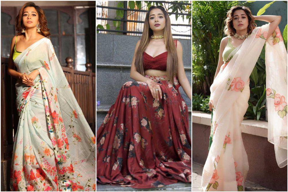 Tina Datta pakai sari modern (instagram.com/tinadatta)