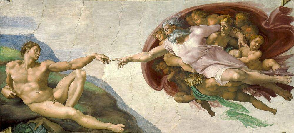 Lukisan The Creation of Adam. (michelangelo.net)