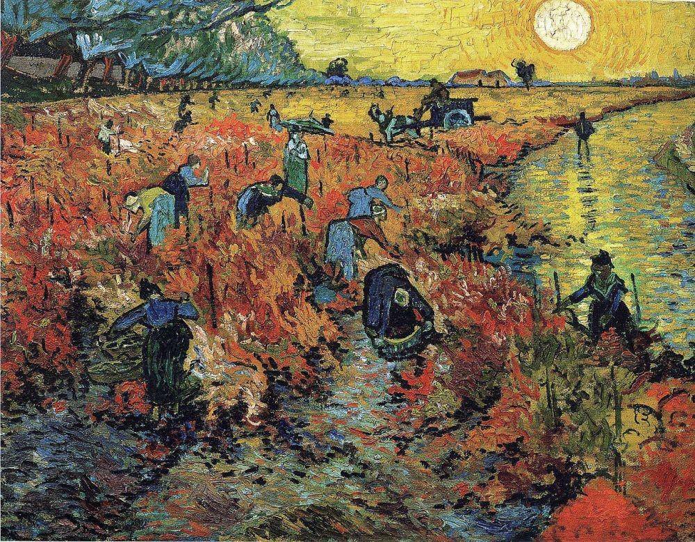 Lukisan The Red Vineyards. (vangoghstudio.com)