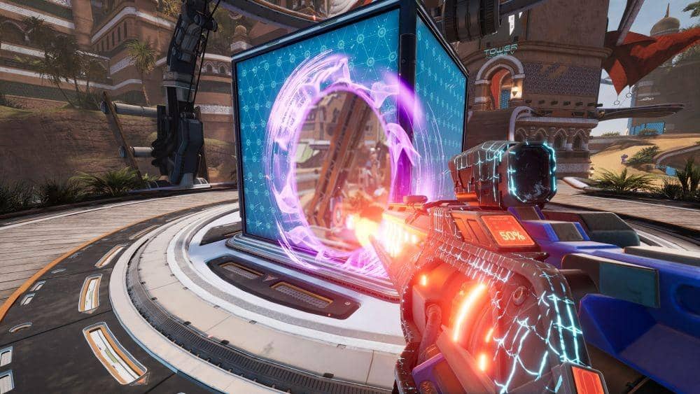 Membuka portal di Splitgate untuk membuat jalur baru (dok. 1047 Games)