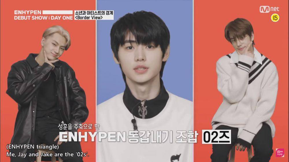 dari kiri ke kanan: Jay, Sunghoon, dan Jake ENHYPEN  (doc.Mnet/[ENHYPEN] DEBUT SHOW : DAY ONE 📽️LIVE STREAMING)