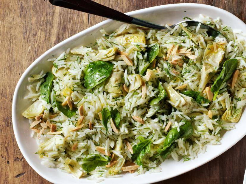 ilustrasi spinach almond rice (foodnetwork.com/Food Network Kitchen)
