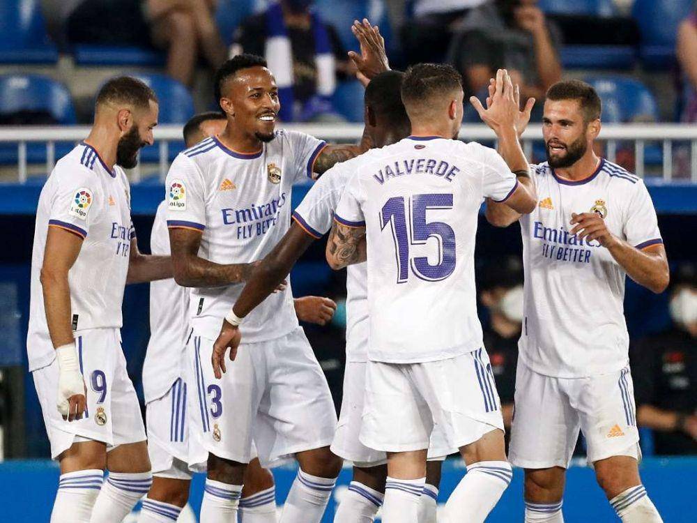 Para pemain Real Madrid merayakan gol ke gawang Alaves / Instagram @realmadrid